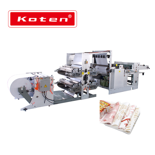 Paper Flexo Printing Machine For Hamburger Fast Food Packaging Paper, Shopping Bag Paper Flexographic Printing With Cross Cutting And Middle Slitting