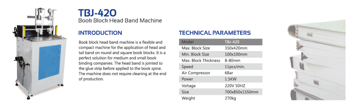 Book Block Head Banding Machine