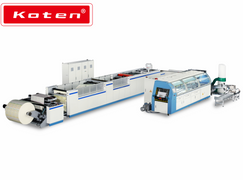Reel to Sheets Cutting, Glue Binding and Trimming Production Line